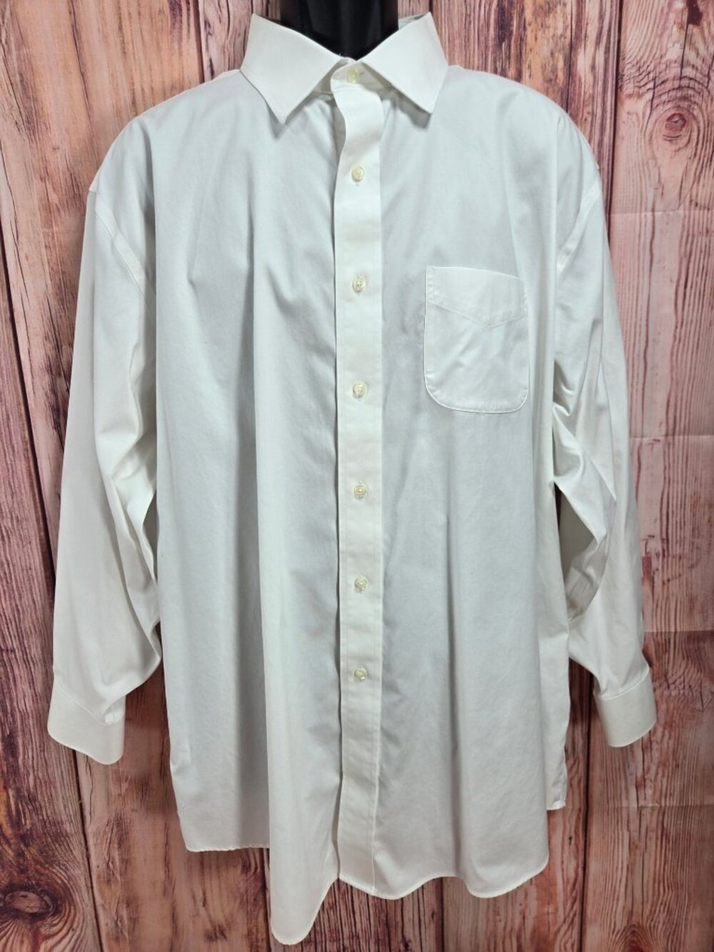 Brooks Brothers Non-Iron White Dress Shirt 17.5-33 Traditional Fit Supima Cotton